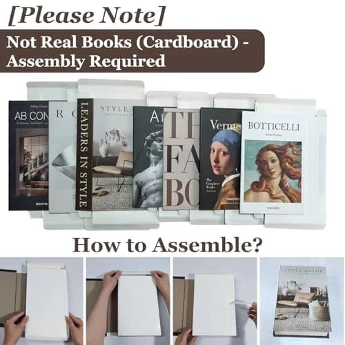 Gocelufe Decorative Books for Home Decor - 7 Pcs Faux Books Stack, 25cm (10 in) L x 38cm (15 in) H x 4cm (1.57 in) D | Designer Decor Set thumbnail 3