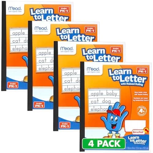Mead Handwriting Practice Tablet for Grades PK-1 | Raised Solid & Dotted Ruling (10" x 8") thumbnail 1