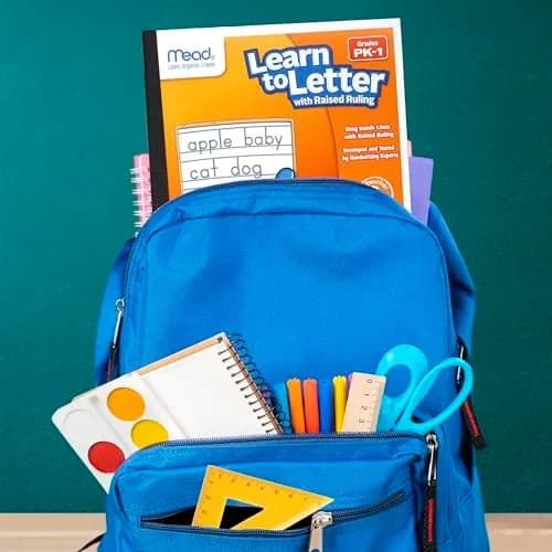 Mead Handwriting Practice Tablet for Grades PK-1 | Raised Solid & Dotted Ruling (10" x 8") thumbnail 5