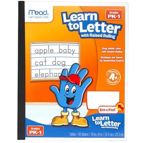 Mead Handwriting Practice Tablet for Grades PK-1 | Raised Solid & Dotted Ruling (10" x 8") thumbnail 6