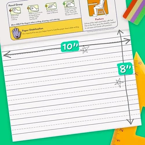 Mead Handwriting Practice Tablet for Grades PK-1 | Raised Solid & Dotted Ruling (10" x 8") thumbnail 2