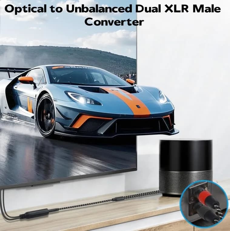 NCGGY 192KHz DAC Optical to Dual XLR Male Converter | High-Quality Audio Signal Conversion thumbnail 2