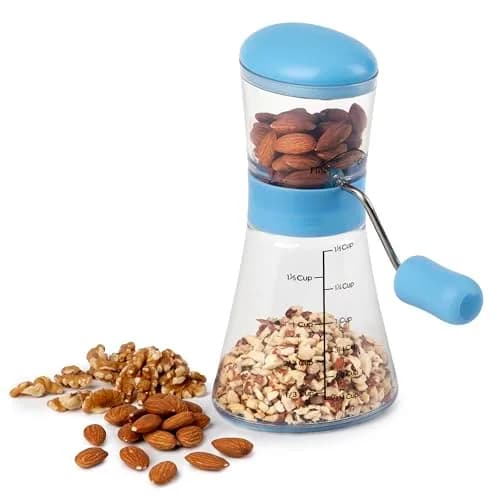 Prepworks by Progressive Nut Chopper with Non-Skid Base, Baby Blue | Fine & Coarse Chop thumbnail 2