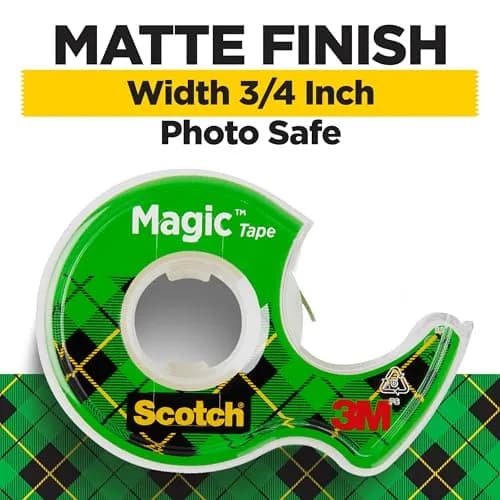 Scotch Gift Wrap Tape & Magic Tape Bundle 12 Rolls (3/4 in x 650 in Each) | USA-Sourced for India thumbnail 5