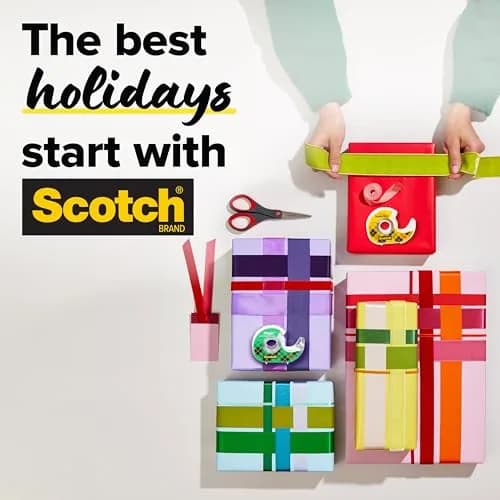 Scotch Gift Wrap Tape & Magic Tape Bundle 12 Rolls (3/4 in x 650 in Each) | USA-Sourced for India thumbnail 9