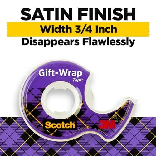 Scotch Gift Wrap Tape & Magic Tape Bundle 12 Rolls (3/4 in x 650 in Each) | USA-Sourced for India thumbnail 2