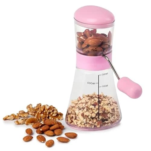Prepworks by Progressive Nut Chopper with Non-Skid Base, Magenta | Fine & Coarse Chop thumbnail 2