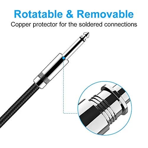 New Bee 25ft (7.62m) Instrument Cable | Low Noise High Fidelity Oxygen-Free Copper Shielded Cord thumbnail 4
