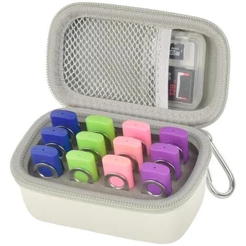 Comecase 12-Slot USB Flash Drive Case with SD Card Pocket & Carabiner | Hard EVA Shell for Data Protection thumbnail 1