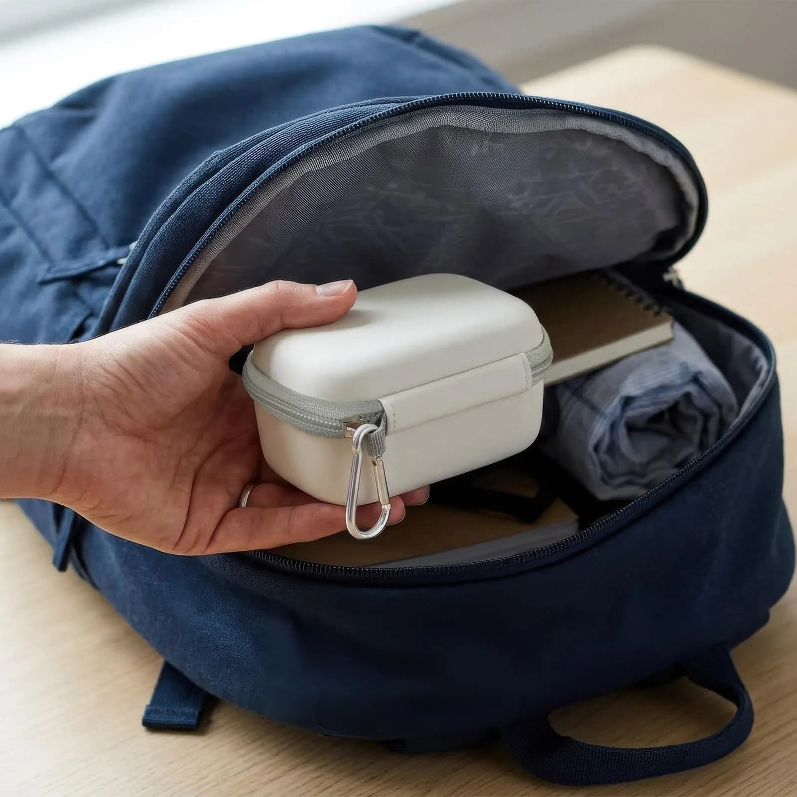 Comecase 12-Slot USB Flash Drive Case with SD Card Pocket & Carabiner | Hard EVA Shell for Data Protection - view 9