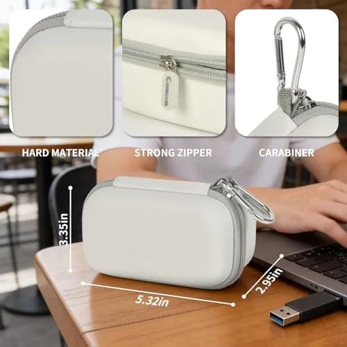 Comecase 12-Slot USB Flash Drive Case with SD Card Pocket & Carabiner | Hard EVA Shell for Data Protection thumbnail 3