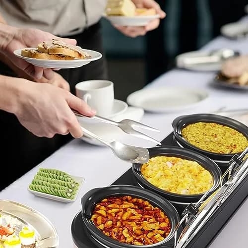 Sunvivi Triple Slow Cooker, Buffet Server & Warmer with 3 Removable Ceramic Pots, 4.5 Quarts | Versatile Multi-Task Kitchen Appliance thumbnail 6