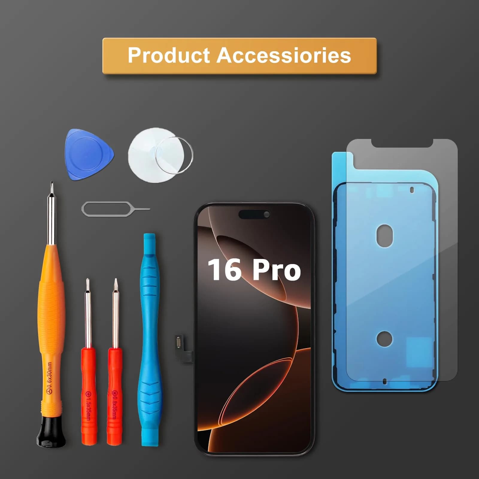 LL TRADER iPhone 16 Pro Screen Replacement 6.3" FHD LCD Touch Digitizer with Repair Kit - view 5