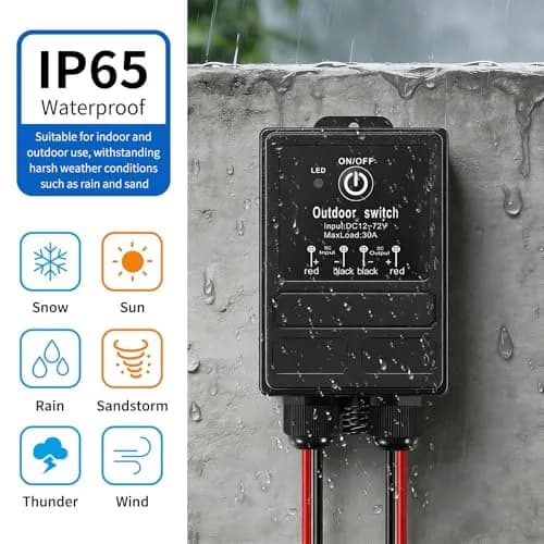 WOODGUILIN 12V Relay Remote Switch Wireless Relay Switch DC 12V-72V | Long Range, Waterproof, High Power thumbnail 2