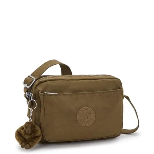 Kipling Abanu Crossbody Bag Smooth Khaki 4L (135 cu in) | Lightweight Water-Resistant Nylon Multi-Compartment Bag thumbnail 4