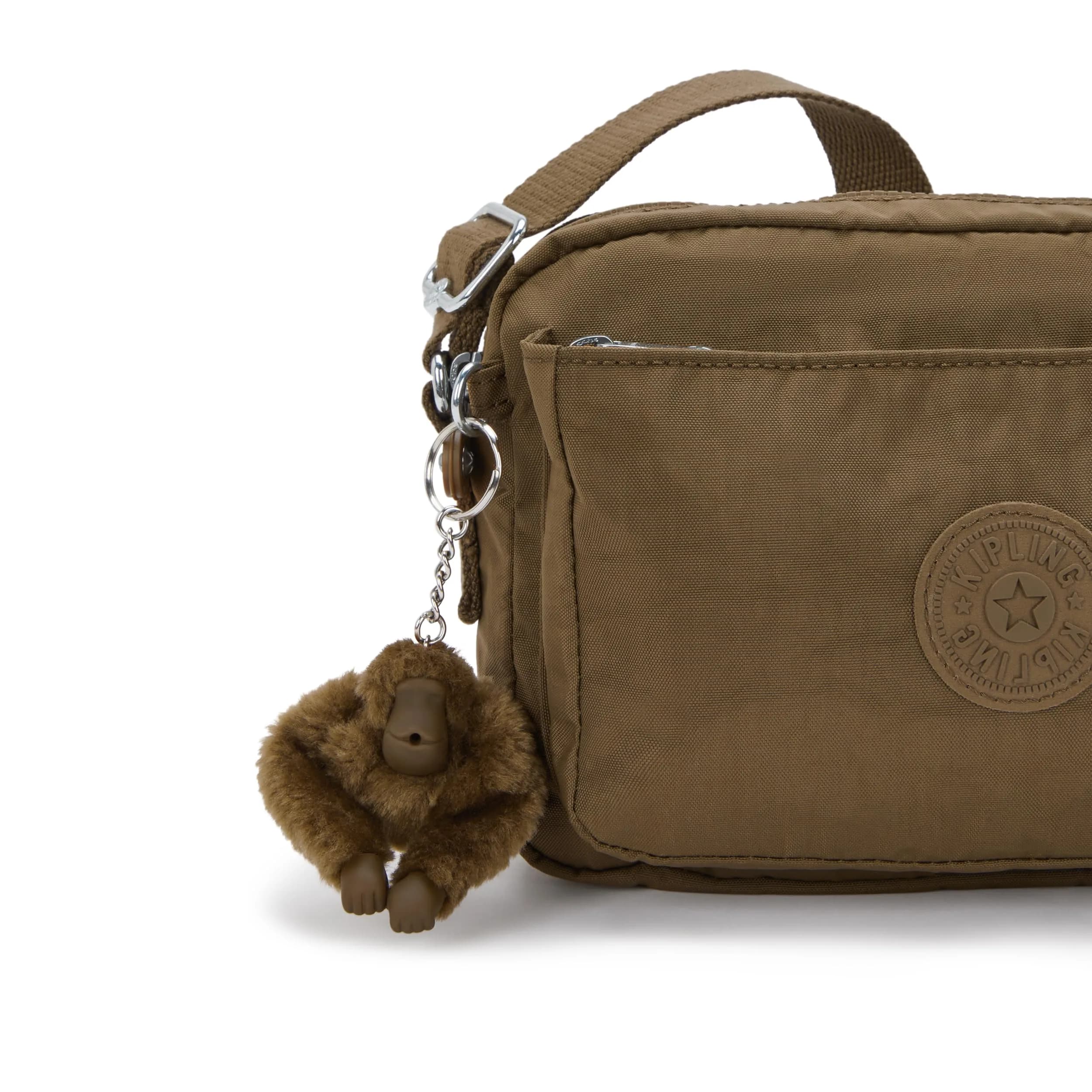 Kipling Abanu Crossbody Bag Smooth Khaki 4L (135 cu in) | Lightweight Water-Resistant Nylon Multi-Compartment Bag - view 5