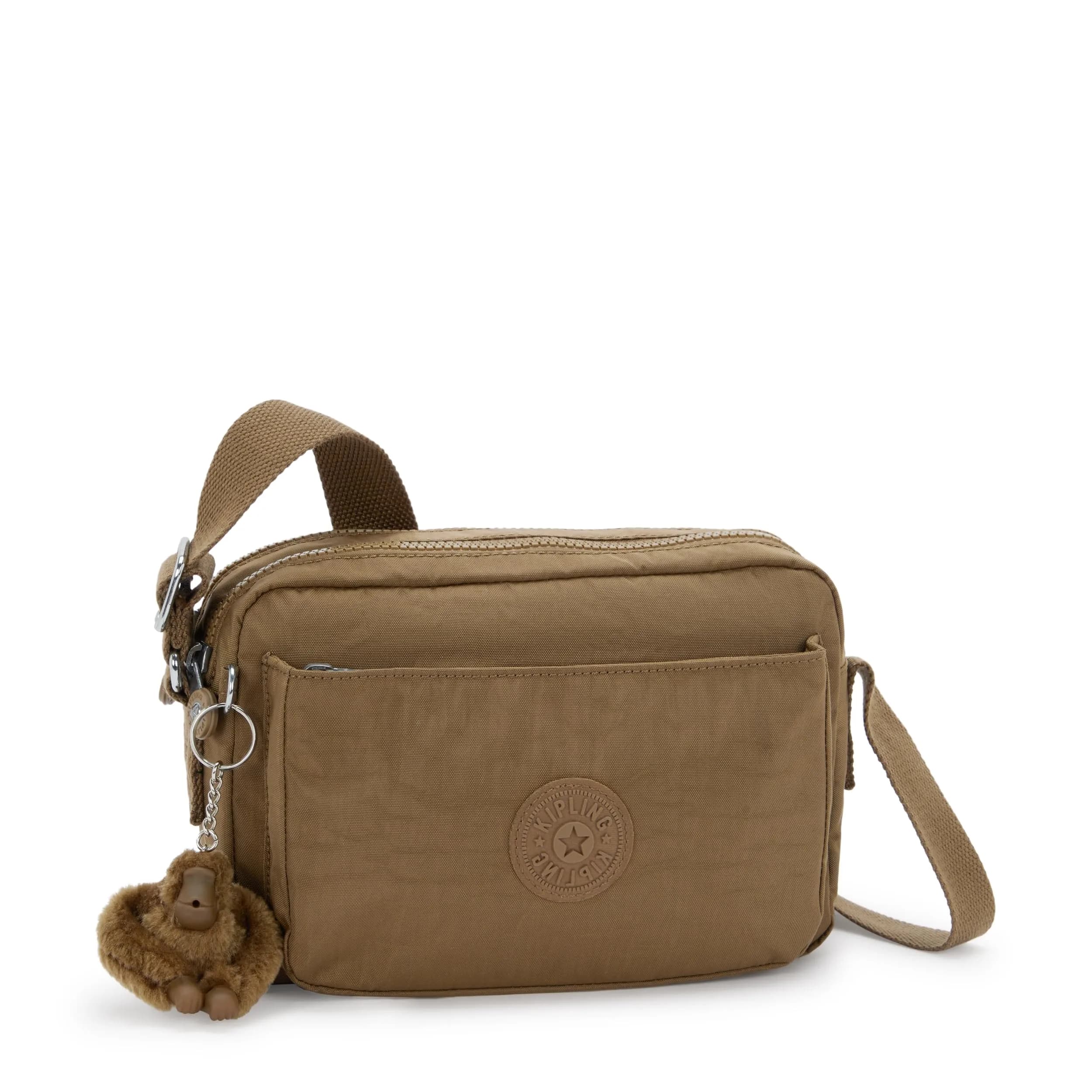 Kipling Abanu Crossbody Bag Smooth Khaki 4L (135 cu in) | Lightweight Water-Resistant Nylon Multi-Compartment Bag - view 6