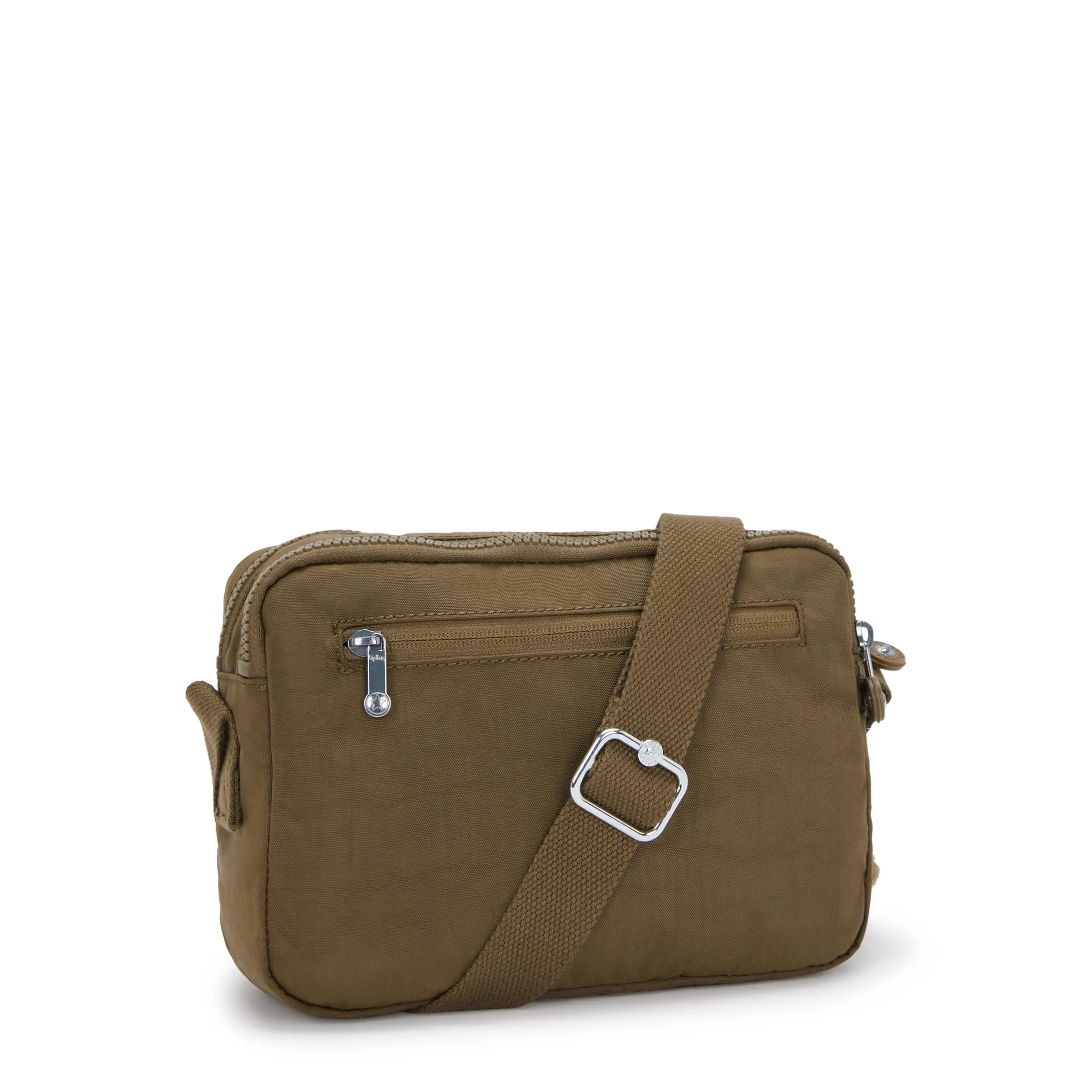 Kipling Abanu Crossbody Bag Smooth Khaki 4L (135 cu in) | Lightweight Water-Resistant Nylon Multi-Compartment Bag - view 2
