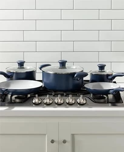 T-Fal Ceramic Nonstick Cookware Set | Oven Safe Up to 350°F, 12-Piece, Includes Pots, Pans & Utensils thumbnail 4