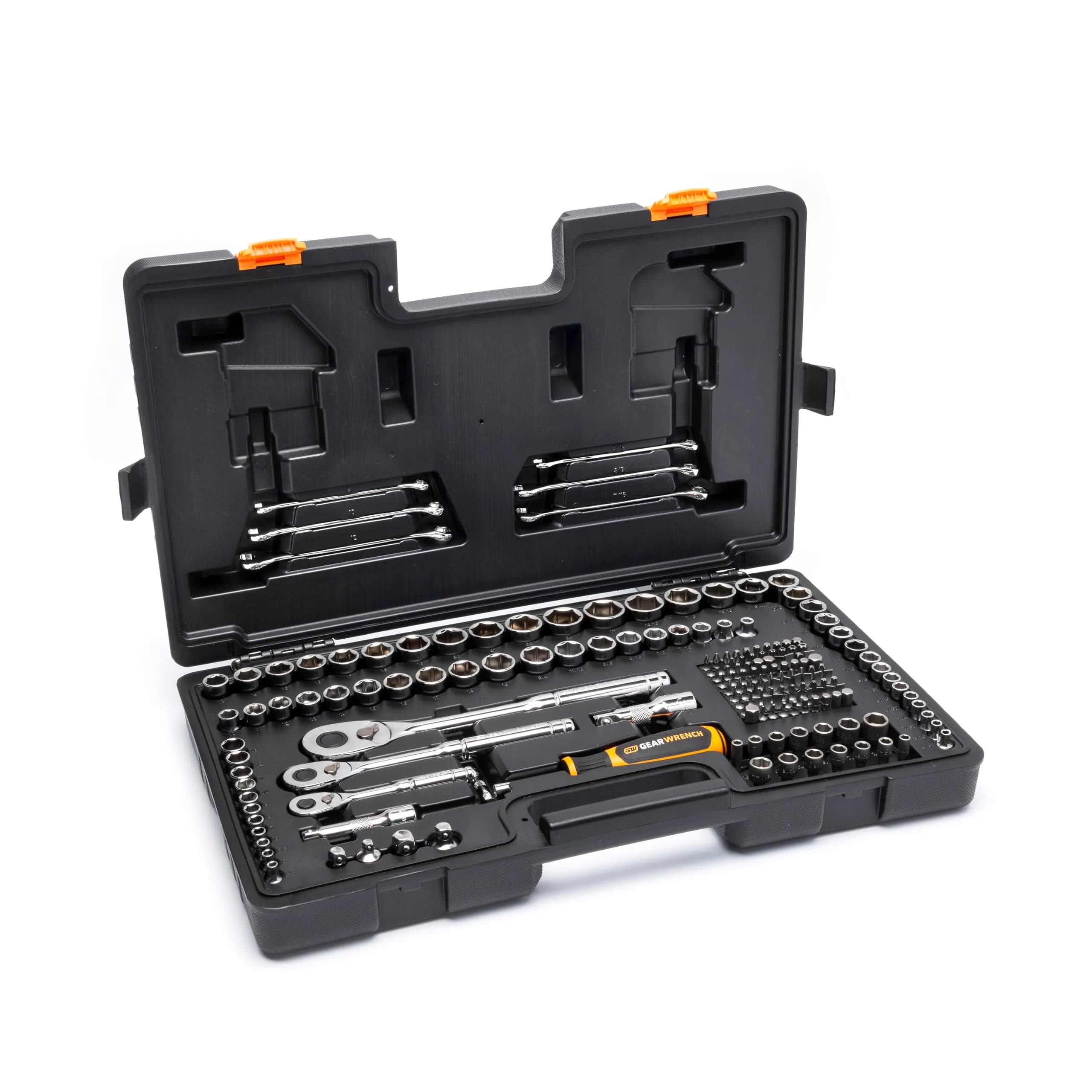 GEARWRENCH 202 Piece 72T 6 Point SAE/mm Mechanics Tool Set | Full Polish Chrome, 20.3cm (8in), Silver