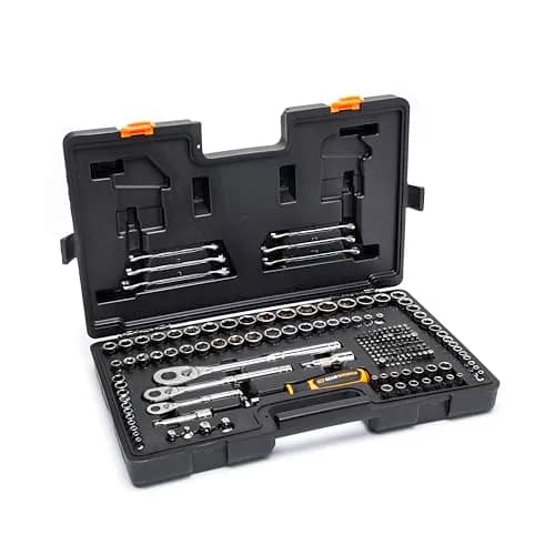 GEARWRENCH 202 Piece 72T 6 Point SAE/mm Mechanics Tool Set | Full Polish Chrome, 20.3cm (8in), Silver thumbnail 1