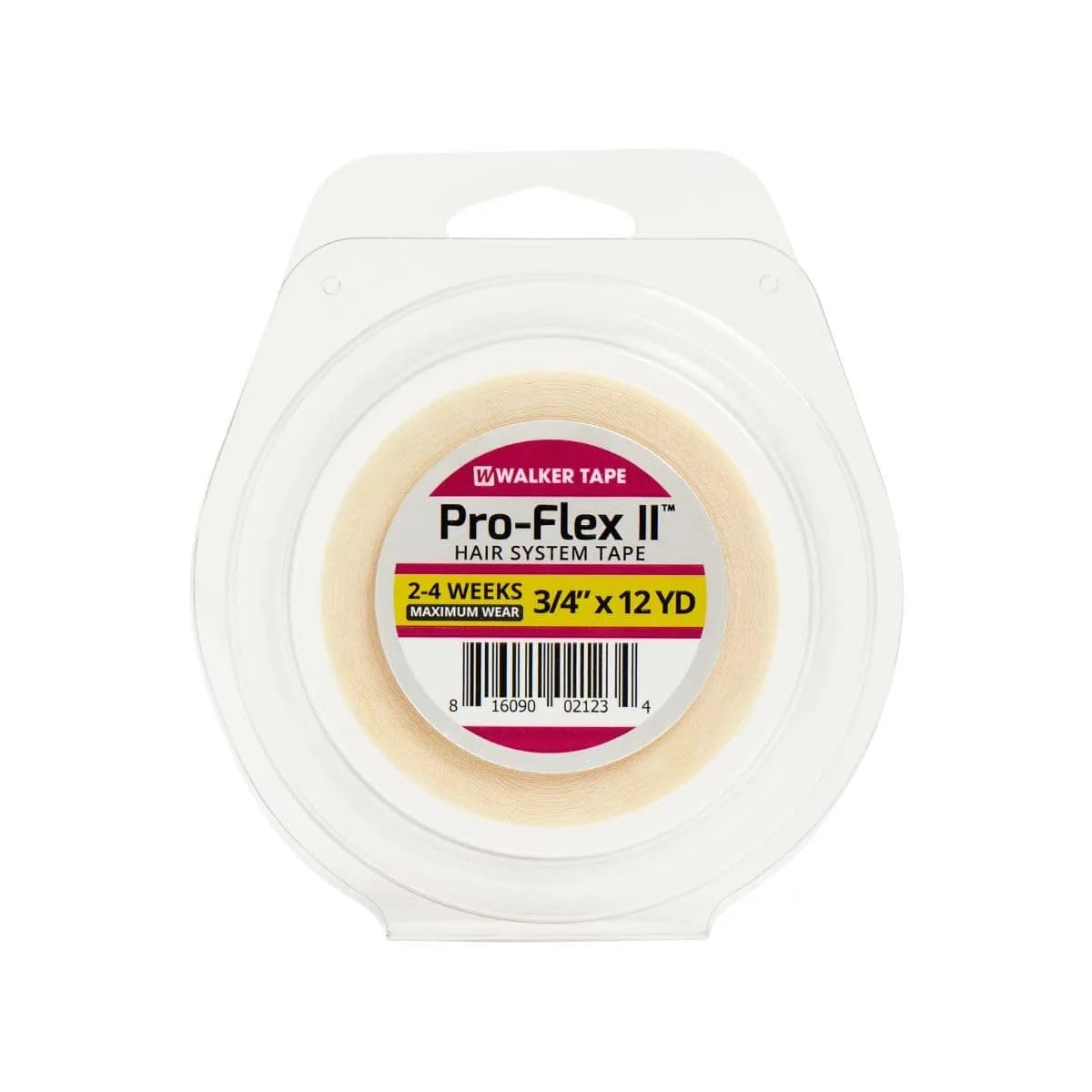Walker Tape Pro-Flex II Hair System Tape, Wide Roll 3/4X12Y | Maximum 2-4+ Weeks, Flexible & Hypoallergenic