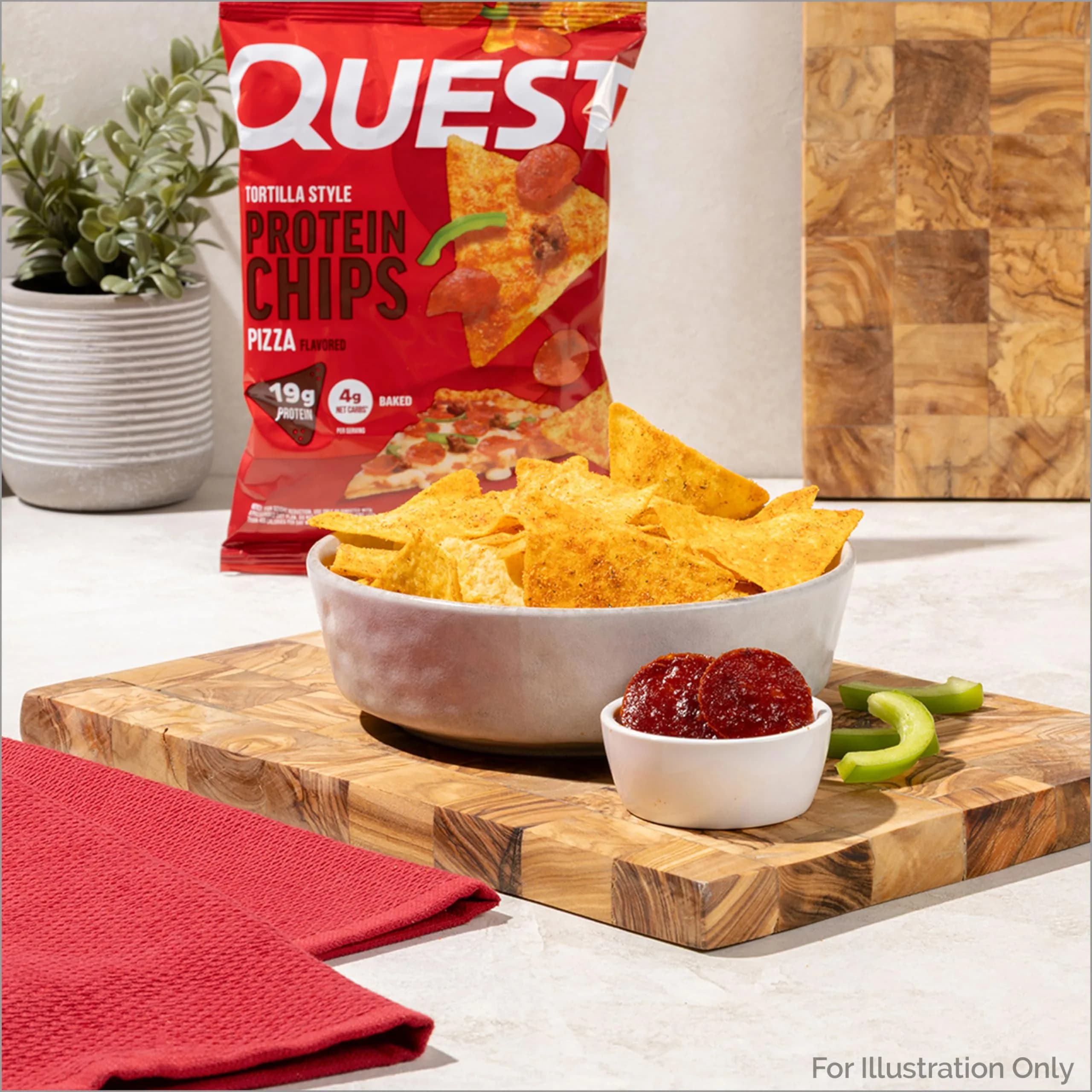 Quest Pizza Flavored Tortilla Style Protein Chips 19g Protein 4g Net Carbs 12 Count (1.01 oz bags) - view 4