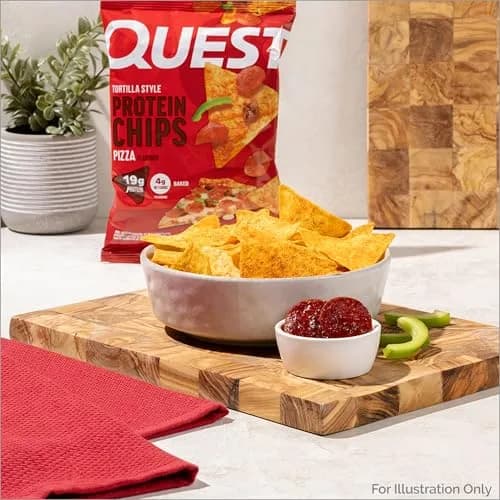Quest Pizza Tortilla Style Protein Chips 4 Count (1.1oz each) | Baked, Gluten-Free, 19g Protein thumbnail 4