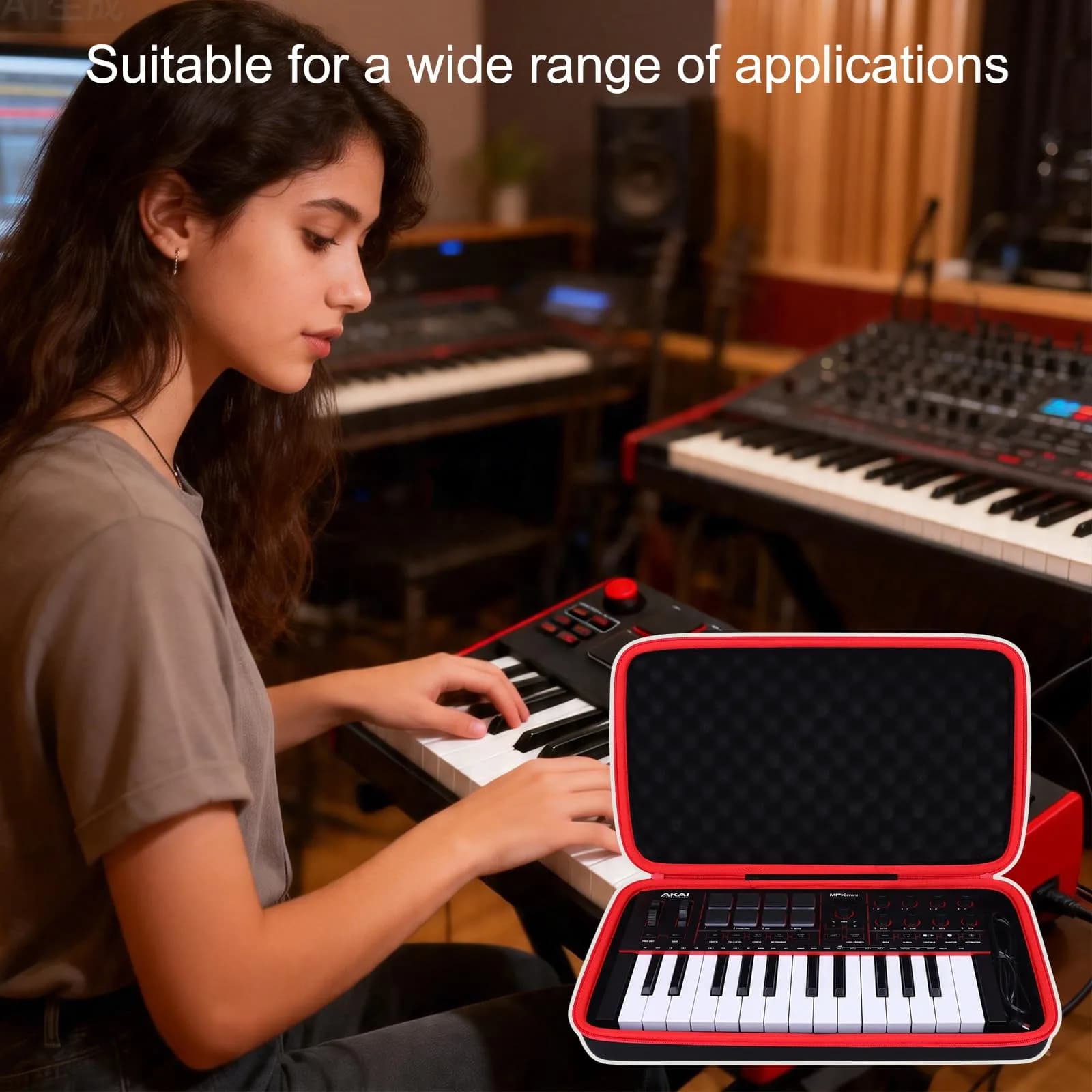 LTGEM Hard Case for Akai Professional MPK Mini IV MIDI Keyboard Controller | Black - view 6
