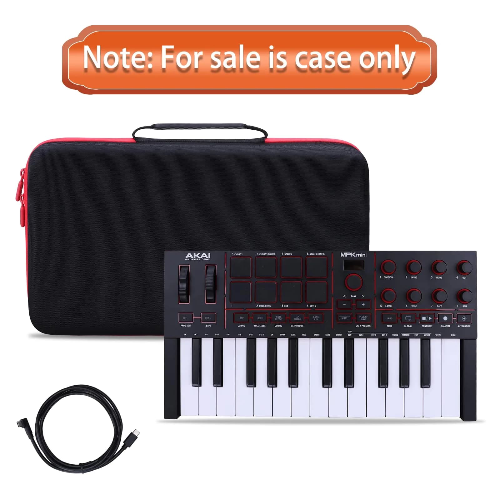 LTGEM Hard Case for Akai Professional MPK Mini IV MIDI Keyboard Controller | Black - view 7