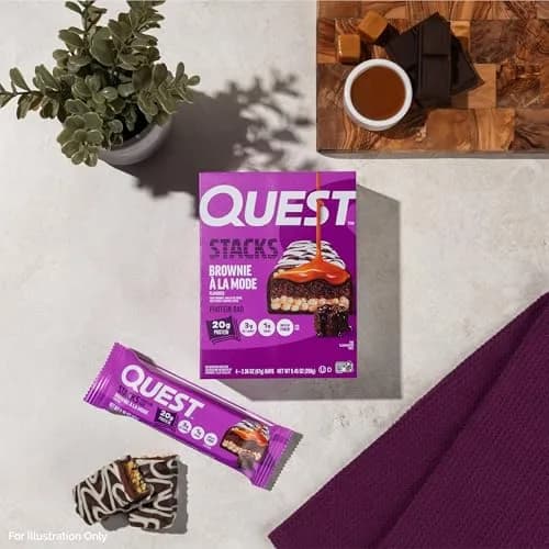 Quest Nutrition Stacks Protein Bars Brownie a la Mode 12 Count (Pack of 1) | 20g Protein Snack Bar with 3g Net Carbs thumbnail 5