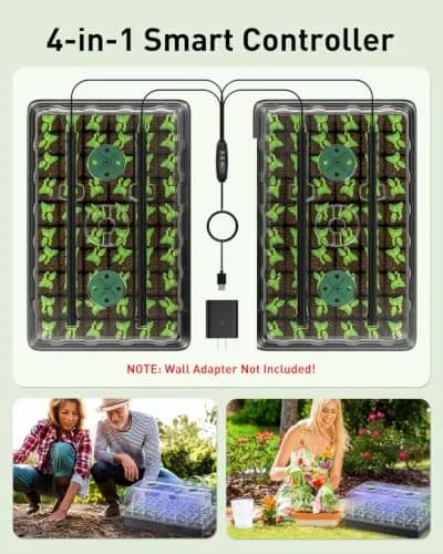 Pawfly 2 Pack Seed Starter Kit, 120 Cells | Indoor Germination Trays with Grow Light & Humidity Domes thumbnail 7