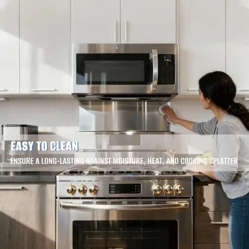 TUTU 30" x 12" Stainless Steel Stove Backsplash | Easy Clean Wall Shield for Range Hoods - view 9
