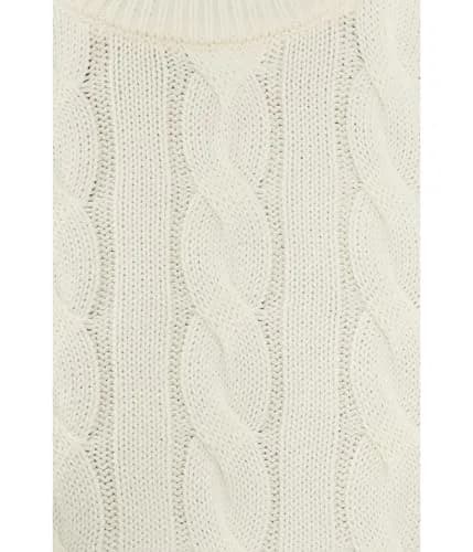 525 America Womens Sky Cable Crew Neck Pullover Chalk XS | Classic Cotton Knit thumbnail 5