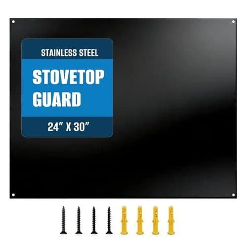 TUTU Stainless Steel Stove Backsplash 24" x 30" Black | Easy Clean Wall Shield - view 2