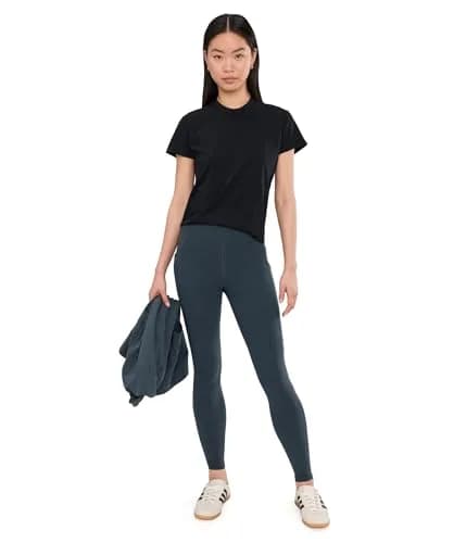 Pact Women's On the Go-to Pocket Legging | Skinny Fit, Organic Cotton & Elastane, Steel Blue, Medium thumbnail 2