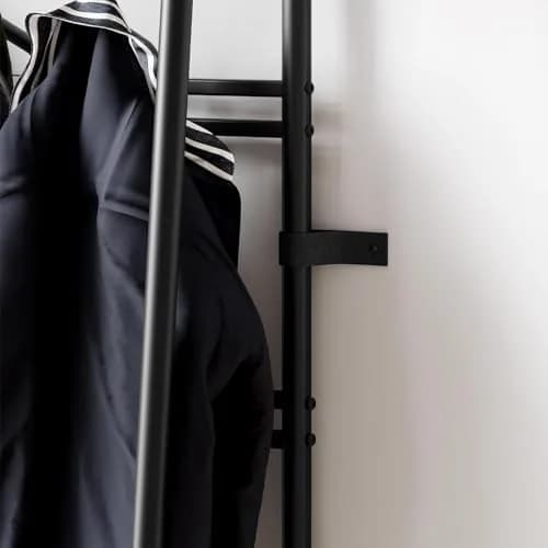 OUTLANE Entryway Hall Tree with 10 Hooks, Shoe Bench & Storage Shelf | Modern Coat Rack Organizer in Gray-Double row thumbnail 8
