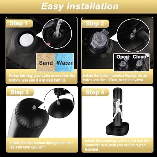 Vobab Freestanding Punching Bag with Stand for Adults Teens, 70 inch (178 cm) Heavy Boxing Bag | Stable Base for Home Training thumbnail 6