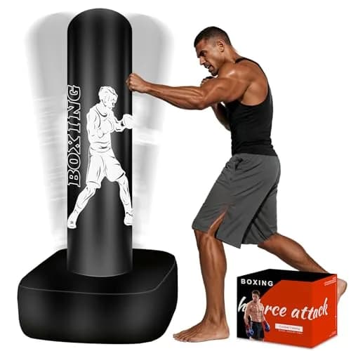 Vobab Freestanding Punching Bag with Stand for Adults Teens, 70 inch (178 cm) Heavy Boxing Bag | Stable Base for Home Training thumbnail 1