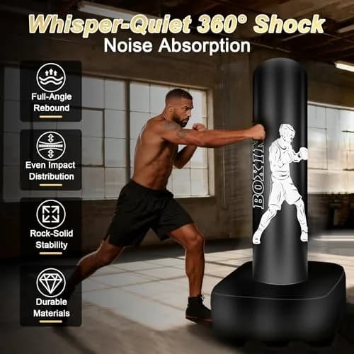 Vobab Freestanding Punching Bag with Stand for Adults Teens, 70 inch (178 cm) Heavy Boxing Bag | Stable Base for Home Training thumbnail 2
