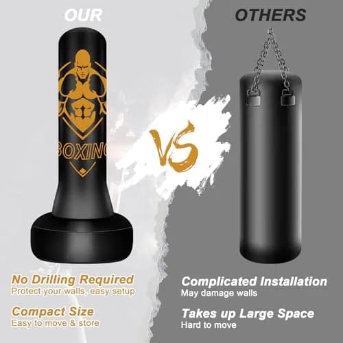 Vobab Freestanding Punching Bag for Adults, 70 inch (177.8 cm) Inflatable Boxing Bag with Stand | Heavy Duty Training Equipment thumbnail 4