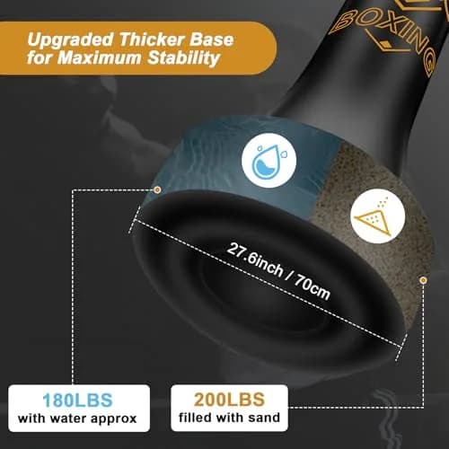 Vobab Freestanding Punching Bag for Adults, 70 inch (177.8 cm) Inflatable Boxing Bag with Stand | Heavy Duty Training Equipment thumbnail 5