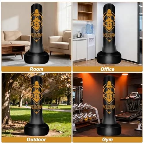 Vobab Freestanding Punching Bag for Adults, 70 inch (177.8 cm) Inflatable Boxing Bag with Stand | Heavy Duty Training Equipment thumbnail 6
