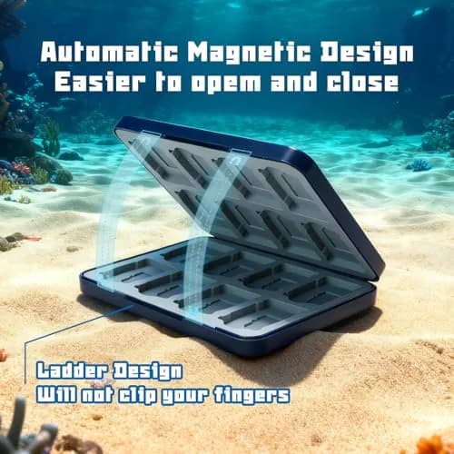 FUNLAB Blue Switch 2 Game Case Holder with 16 Slots | Protects Games & Micro SD Cards thumbnail 7