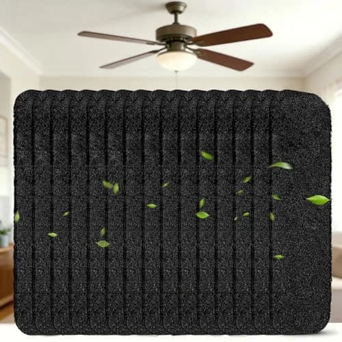 WAWINY 15Pcs Ceiling Fan Filters for Blades | Coconut Shell Activated Carbon Air Purifier Pads thumbnail 1