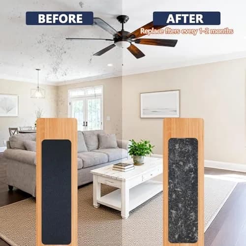 WAWINY 15Pcs Ceiling Fan Filters for Blades | Coconut Shell Activated Carbon Air Purifier Pads thumbnail 5