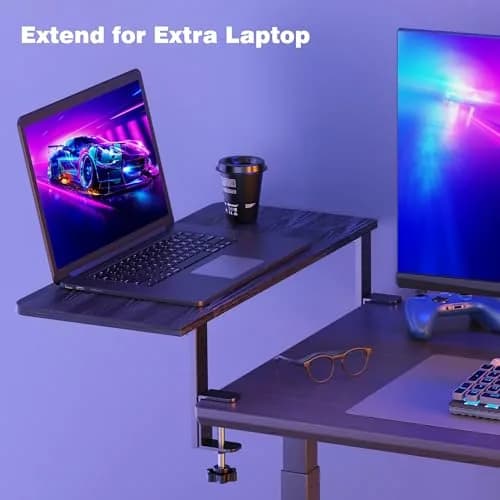 ART-GIFTREE 22-inch Clamp-On Desk Shelf Extender 56cm (22in) | Heavy Duty Monitor Stand with Arm Support thumbnail 4