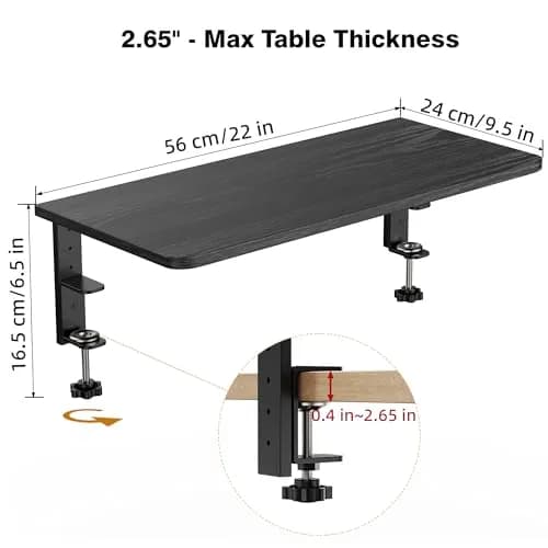 ART-GIFTREE 22-inch Clamp-On Desk Shelf Extender 56cm (22in) | Heavy Duty Monitor Stand with Arm Support thumbnail 2