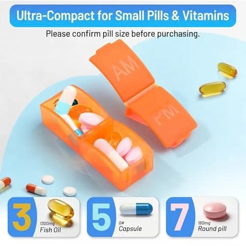 CAidRE Monthly Pill Organizer AM PM, 31 Day Travel Pill Box with Detachable Pods | FDA Approved Personal Pill Dispenser thumbnail 5