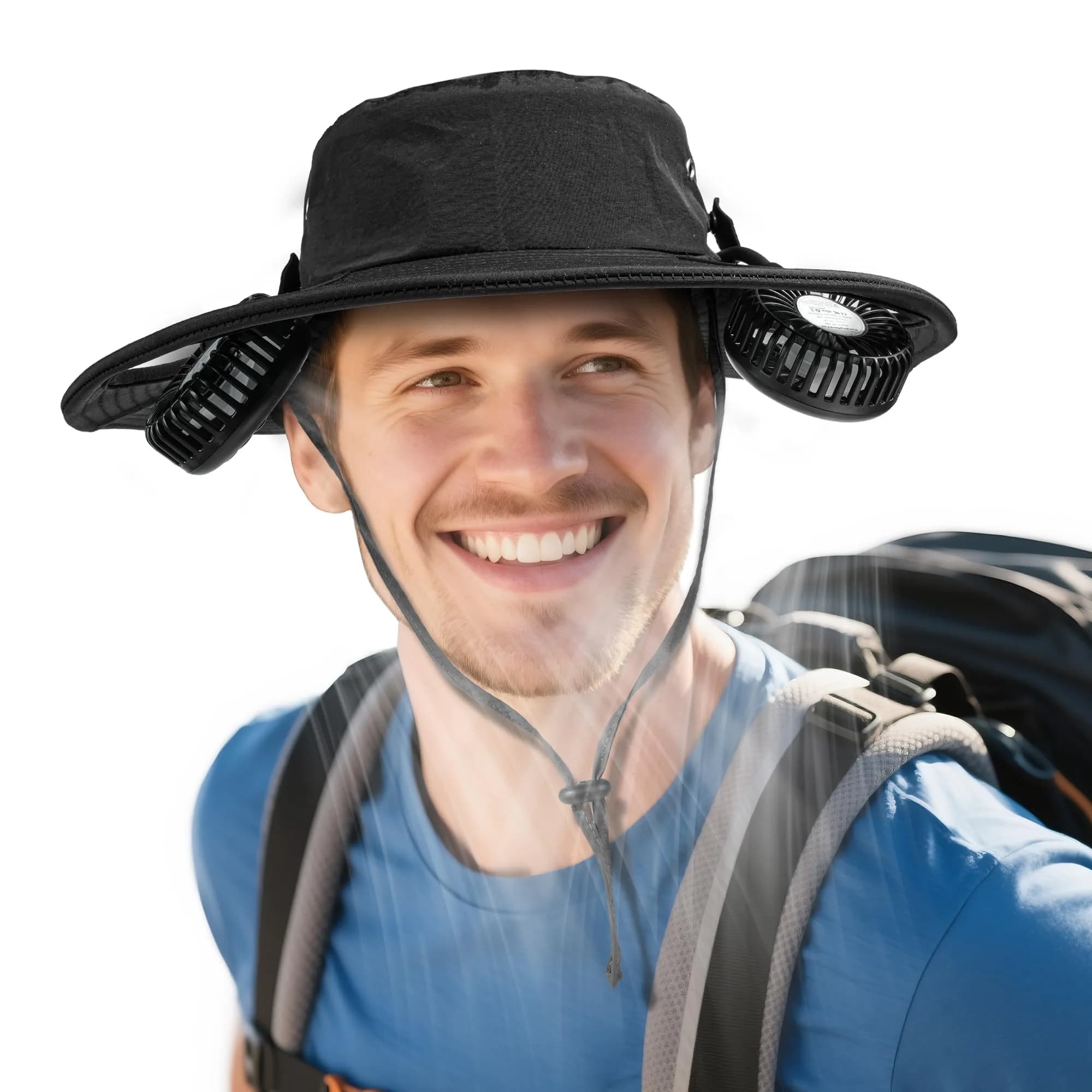 COMLIFE Cooling Sun Hat with Fan Rechargeable UPF 50+ | 16H Neck Fan for Camping & Beach